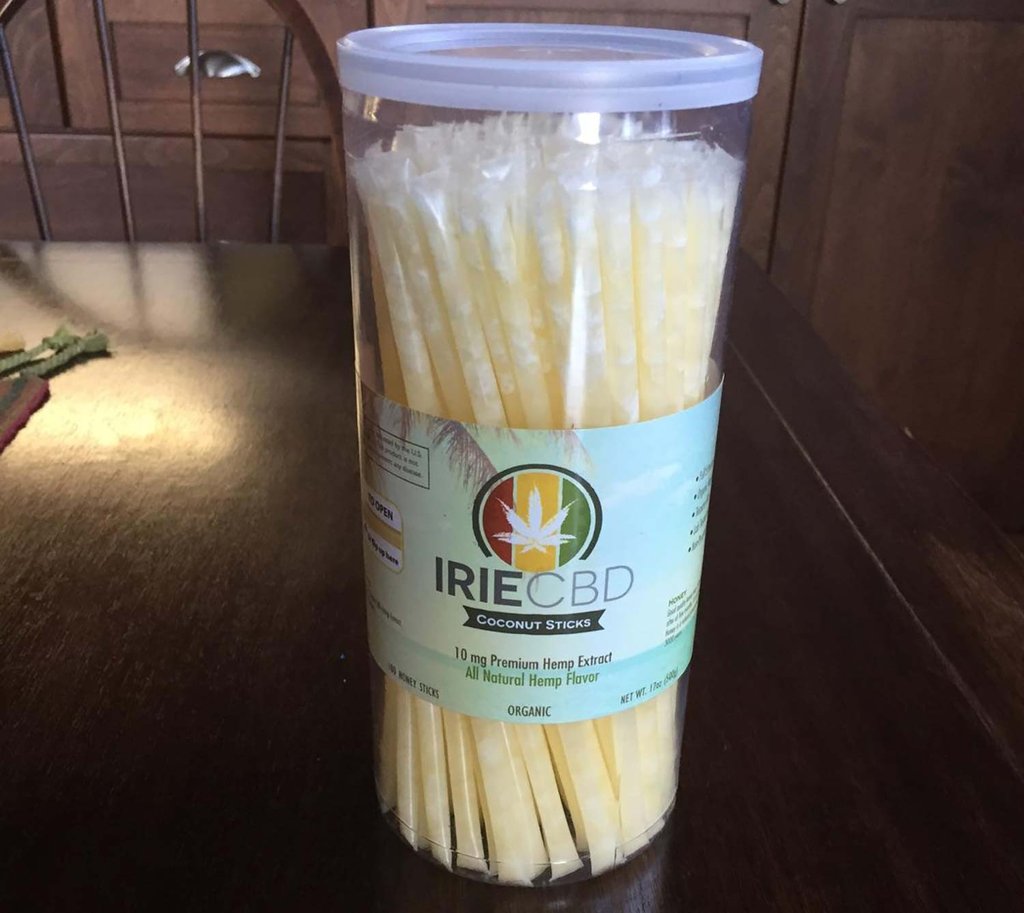 Irie CBD Organic Coconut Sticks - 100 Pack Tube (10mg Cannabidiol each)